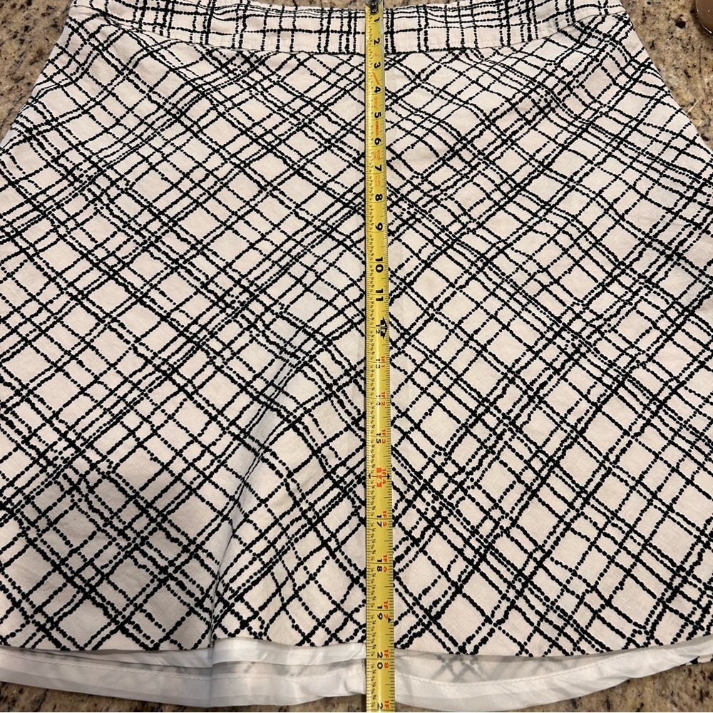 🌿Merona Skirt Womens Size 12 White Black Print - Picture 3 of 5
